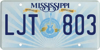 MS license plate LJT803