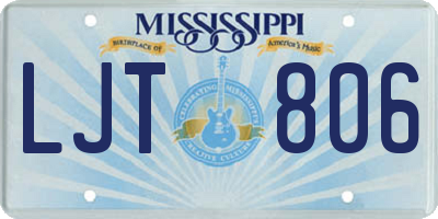 MS license plate LJT806