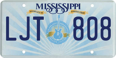 MS license plate LJT808