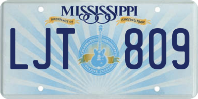 MS license plate LJT809