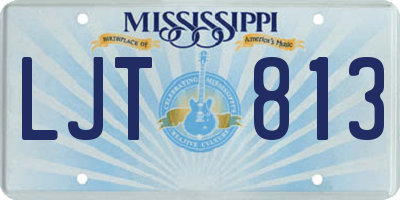 MS license plate LJT813