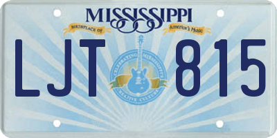 MS license plate LJT815