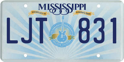 MS license plate LJT831