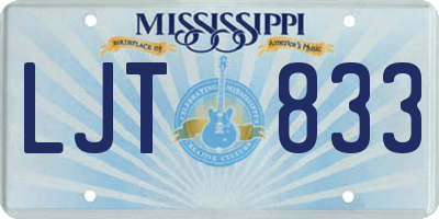 MS license plate LJT833