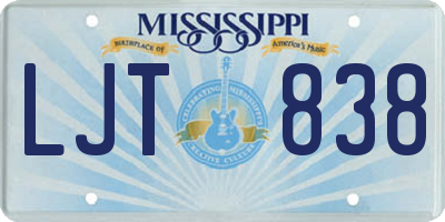 MS license plate LJT838