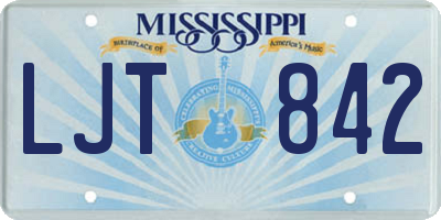 MS license plate LJT842