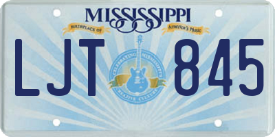 MS license plate LJT845