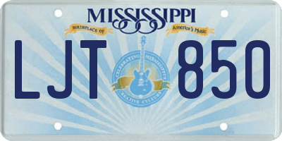 MS license plate LJT850