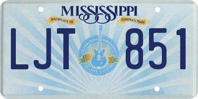 MS license plate LJT851