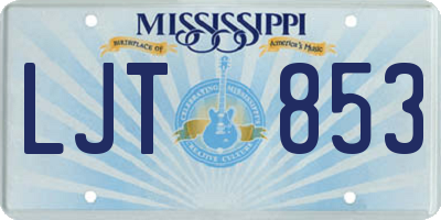 MS license plate LJT853