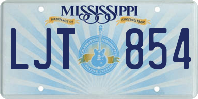 MS license plate LJT854