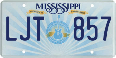 MS license plate LJT857