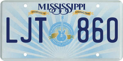 MS license plate LJT860