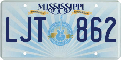 MS license plate LJT862