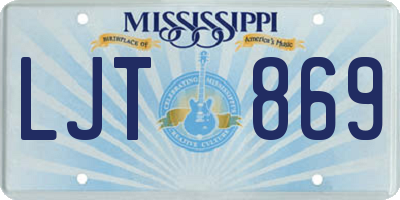 MS license plate LJT869