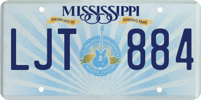 MS license plate LJT884