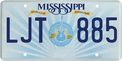 MS license plate LJT885