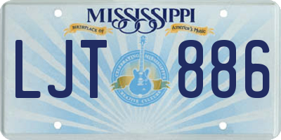 MS license plate LJT886