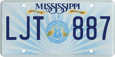 MS license plate LJT887