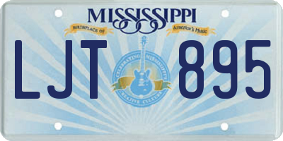 MS license plate LJT895
