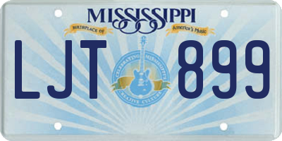 MS license plate LJT899