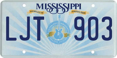 MS license plate LJT903