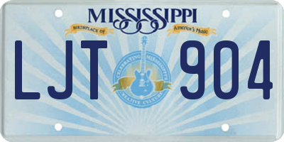 MS license plate LJT904