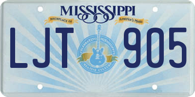 MS license plate LJT905