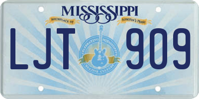 MS license plate LJT909