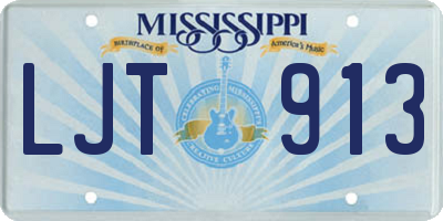 MS license plate LJT913