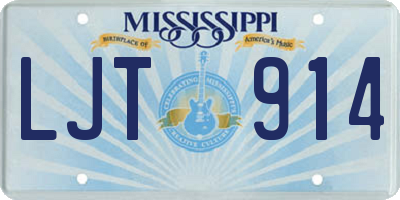 MS license plate LJT914