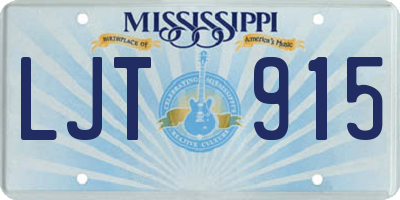 MS license plate LJT915