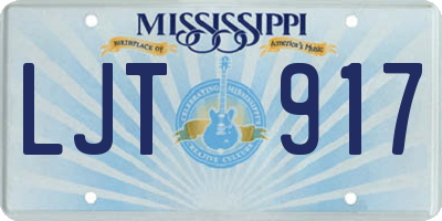 MS license plate LJT917