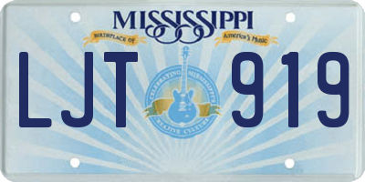 MS license plate LJT919