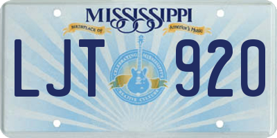 MS license plate LJT920