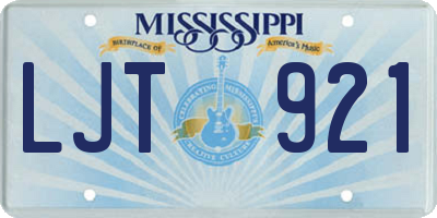 MS license plate LJT921