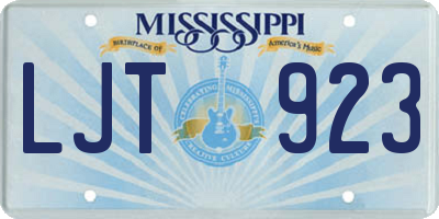 MS license plate LJT923