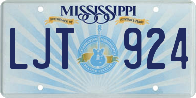 MS license plate LJT924