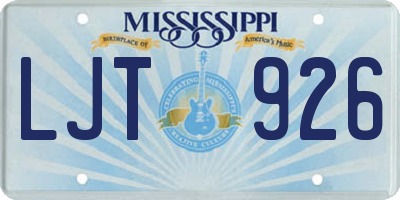MS license plate LJT926