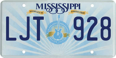MS license plate LJT928