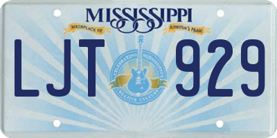 MS license plate LJT929