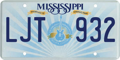 MS license plate LJT932