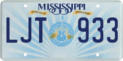 MS license plate LJT933