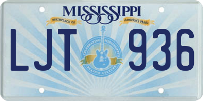MS license plate LJT936