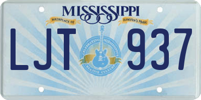 MS license plate LJT937
