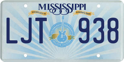 MS license plate LJT938