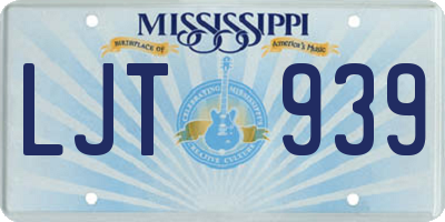 MS license plate LJT939