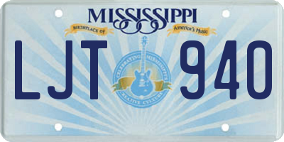 MS license plate LJT940