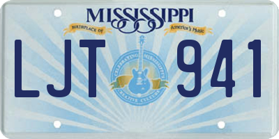 MS license plate LJT941