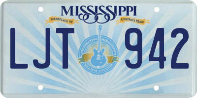 MS license plate LJT942